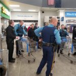 State troopers with empty carts