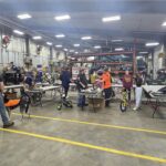 Multiple tables with volunteers